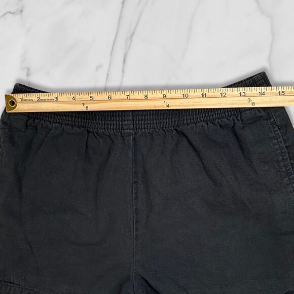 Aritzia Wilfred Free Black Cotton Linen Elastic Waist Shorts Black Size Medium - Picture 6 of 9